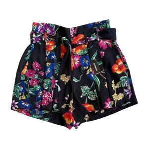 NWT Express Floral High Rise Belted Shorts Size 8
